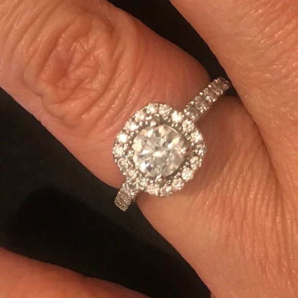 Halo Style Diamond Engagement Ring - Picture 1 of 10